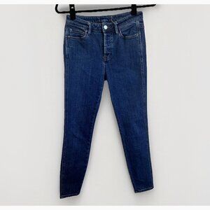 Free People Women’s Jeans Button Fly Blue Skinny Ankle Sz 26 Mid Rise Everyday